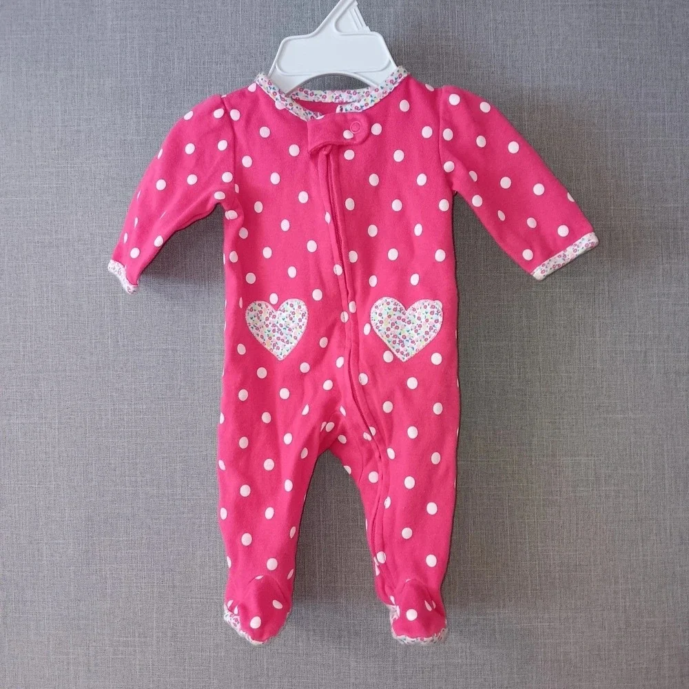 Vintage Y2K Baby Romper‎ Lot Newborn Pink Floral Bunny Polka Dot Carters